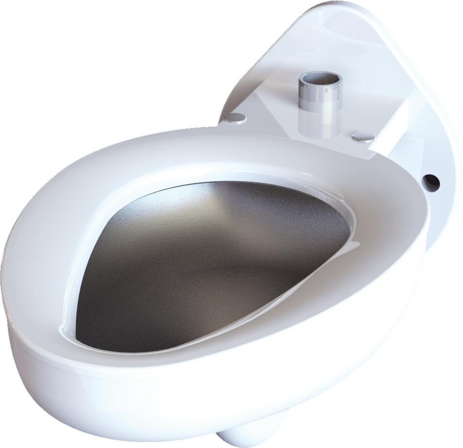 Acorn Off-Floor Blowout Jet Toilet with Wall Waste Outlet, 1-1/2 Top Spud,  white
