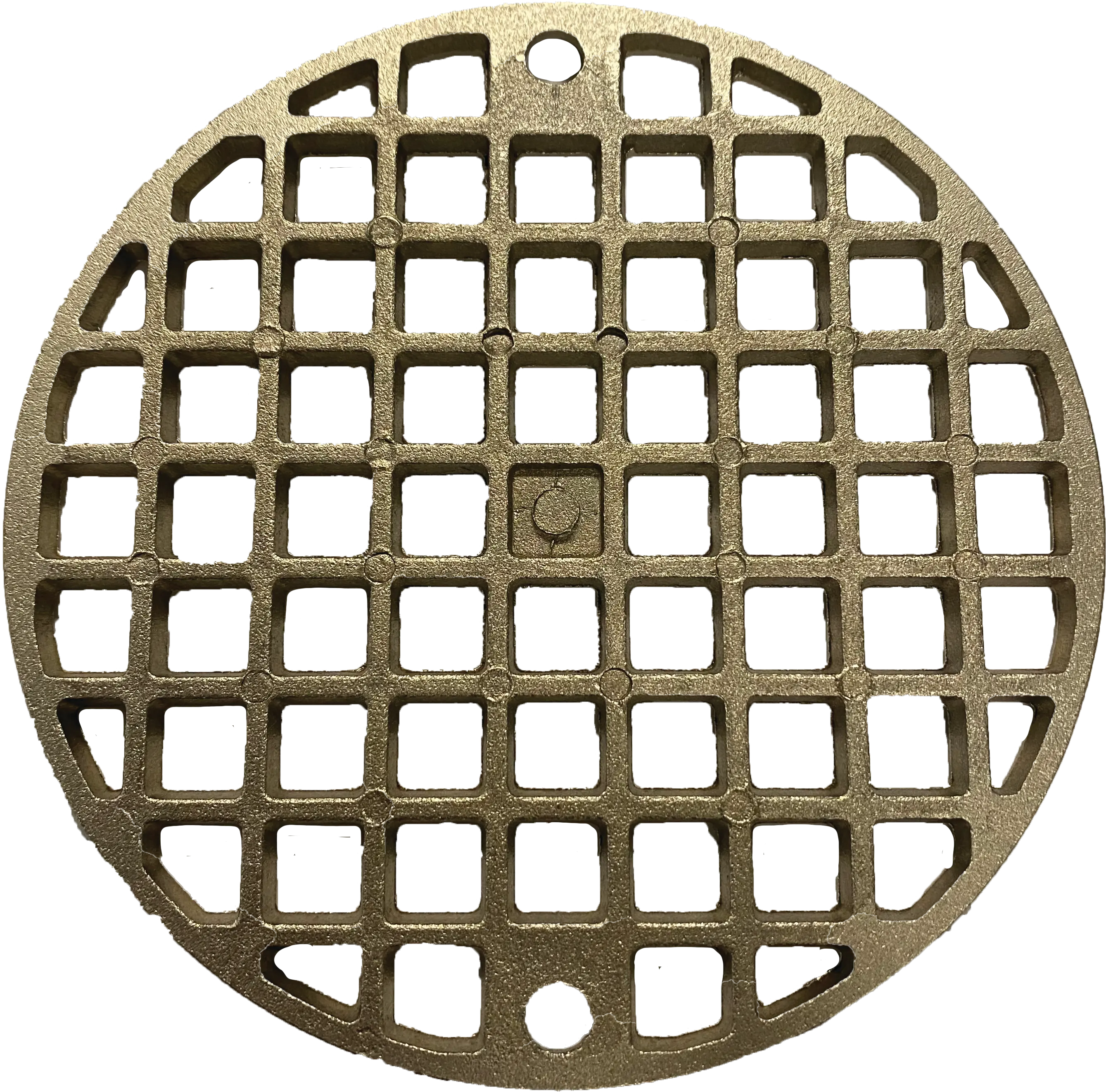 Wade Round Grate, Nickel Bronze 4-9/16" OD, 2 Screws, 4" Distance Between Screws