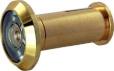 Satin Brass One-Way Viewer For Door Thickness 1-3/8" X 2-1/8"