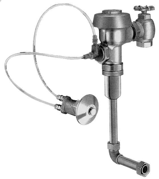 Sloan Royal Prison Urinal Flush Valve With Fixture Wall Actuator, 0.5 GPF