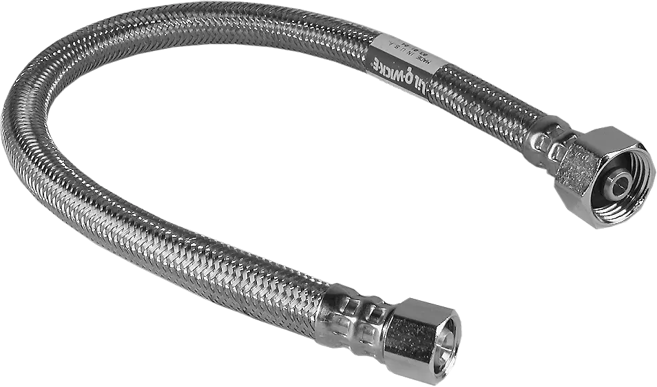 Stainless Steel Braided Supply, 3/8" Compression X 1/2" FPT X 16"