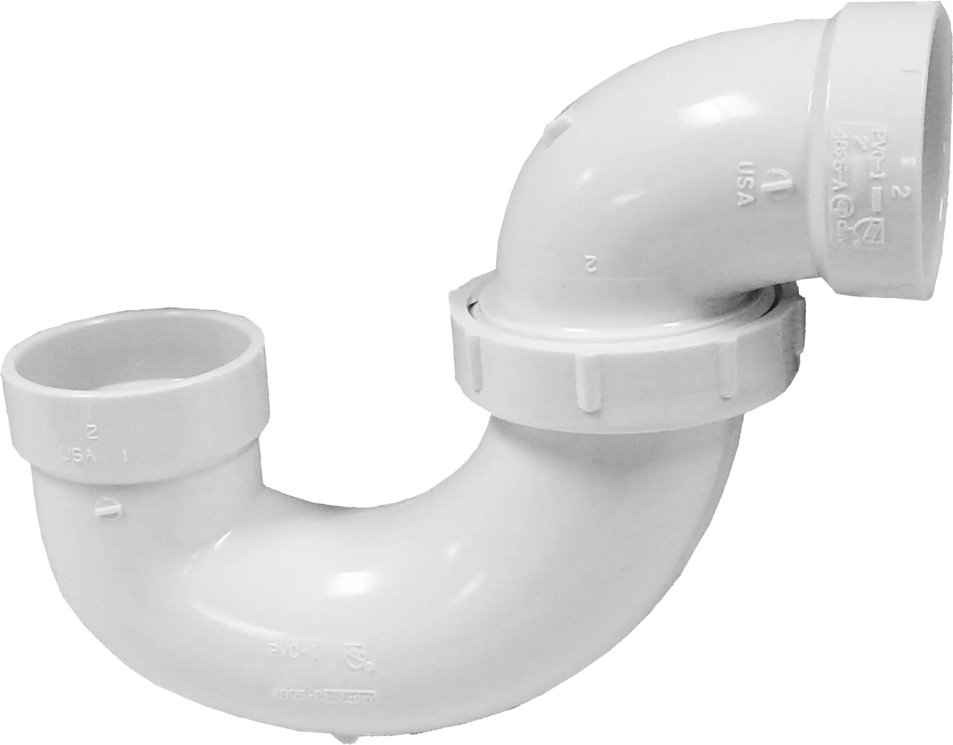 1-1/2" PVC DWV Adjustable P-Trap w/union less cleanout