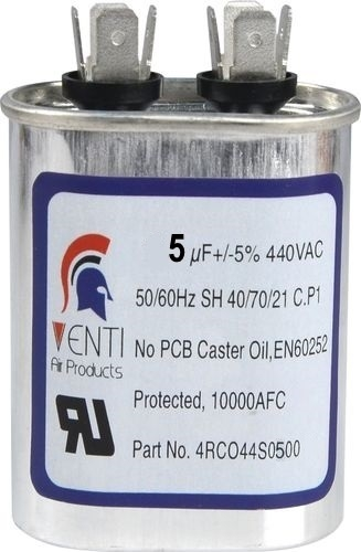Preferred 5 MFD x 440V Oval Single Motor Run Capacitor