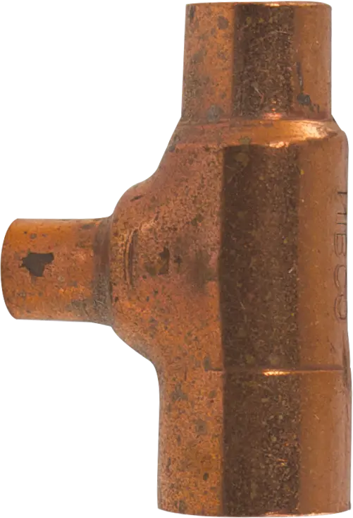 2-1/2" x 2" x 1-1/2" Wrot Copper Reducing On The Run Tee