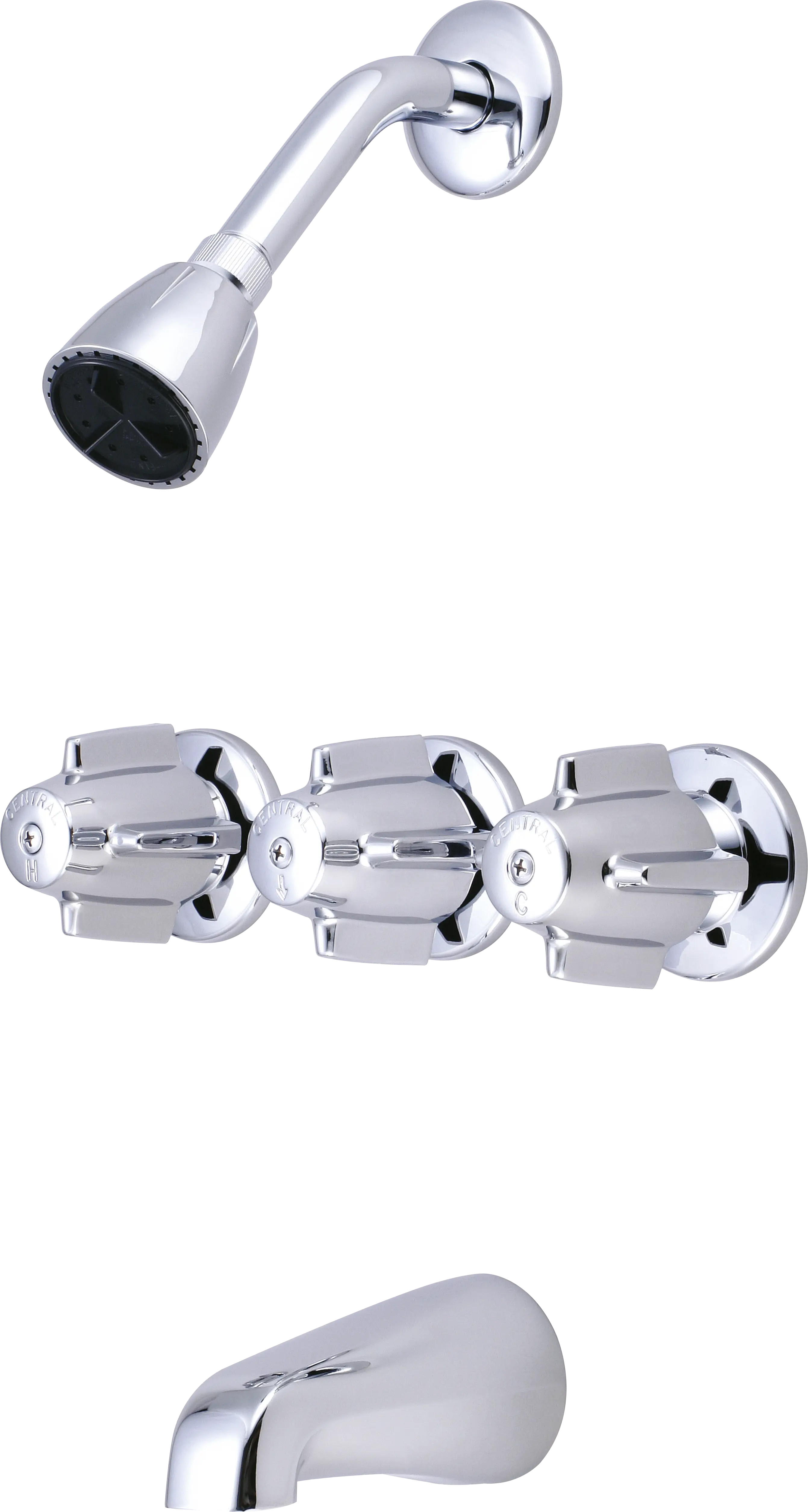 Central 3 Handle Tub And Shower Valve With Ip Unions