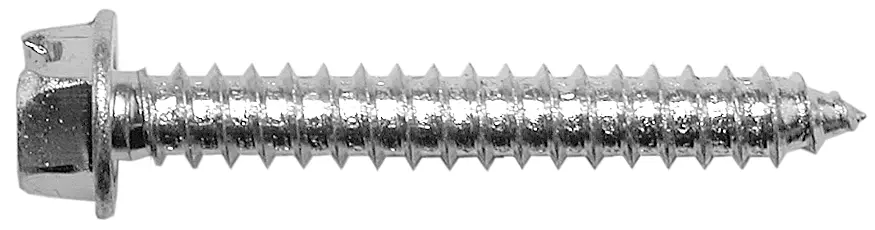 Sheet Metal Screw, Slotted Hex Washer Head, 12 x 1-1/2"