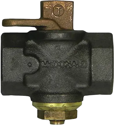 A.Y. McDonald Flat Head Black Iron Gas Plug Valve with Lockwing, 1/2"