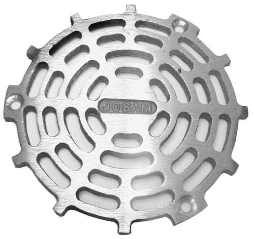 Josam Round Grate, Nickel Bronze 5-1/4" OD, 3 Screws, 4-1/8" Distance Between Screws