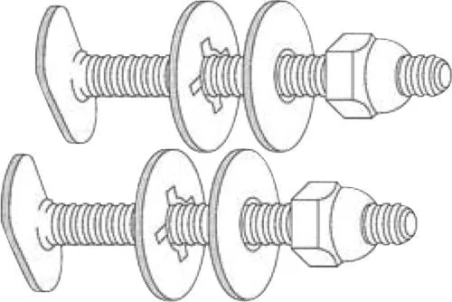 1/4" x 3-1/2" Stainless Steel Closet Bolt (Pair)