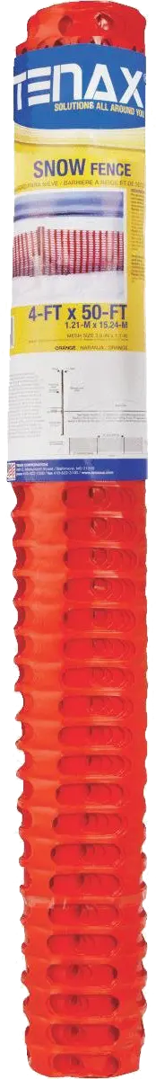 4' x 50' Polyethylene Orange Safety Fence