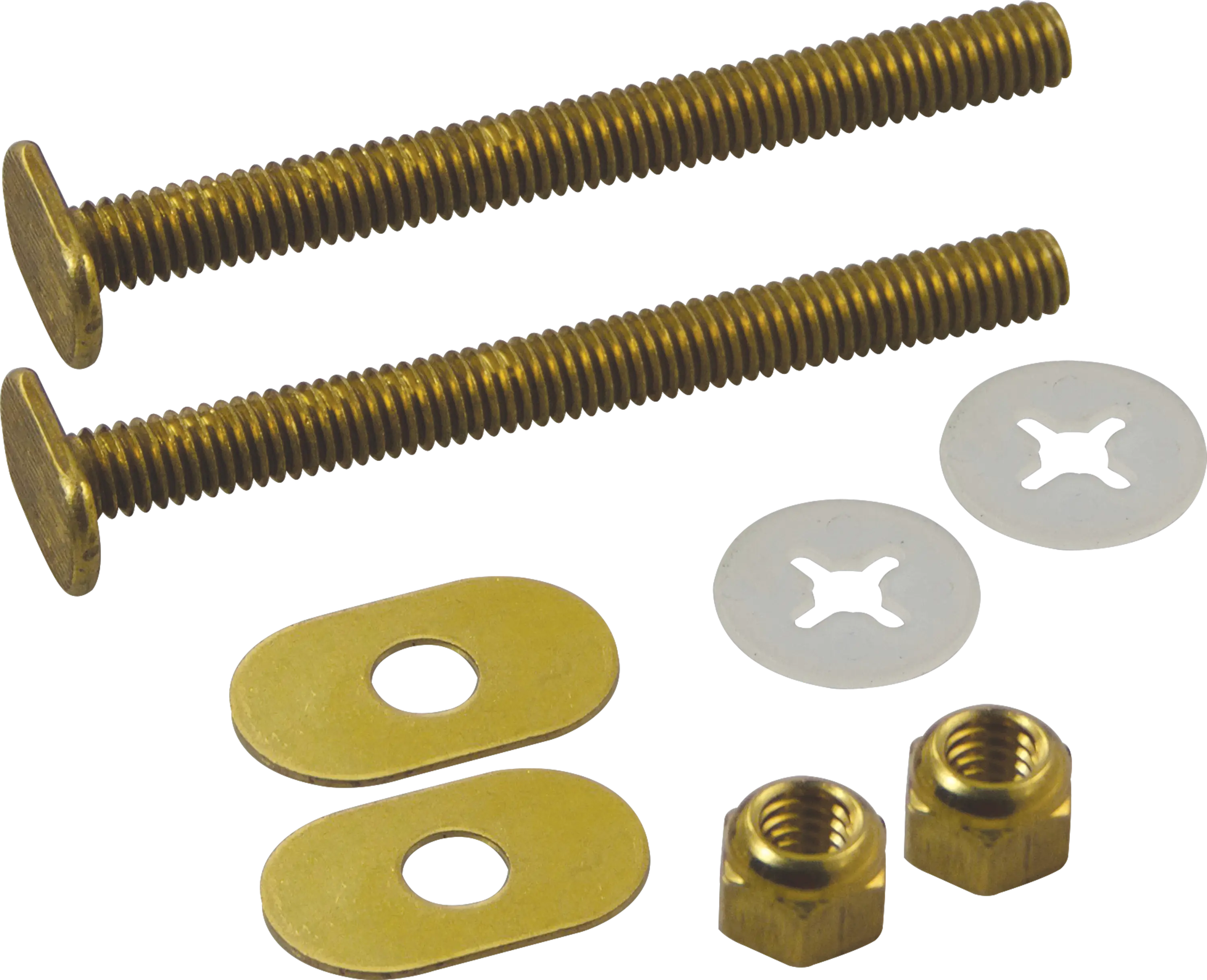 Solid Brass Closet Bolts 5/16" X 3-1/2" with Plain Brass Nuts