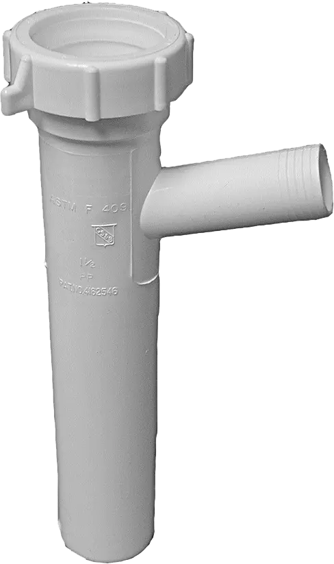 1-1/2" X 8" PVC Slip Joint Tailpiece With 3/4"(7/8"OD) Barbed Branch White