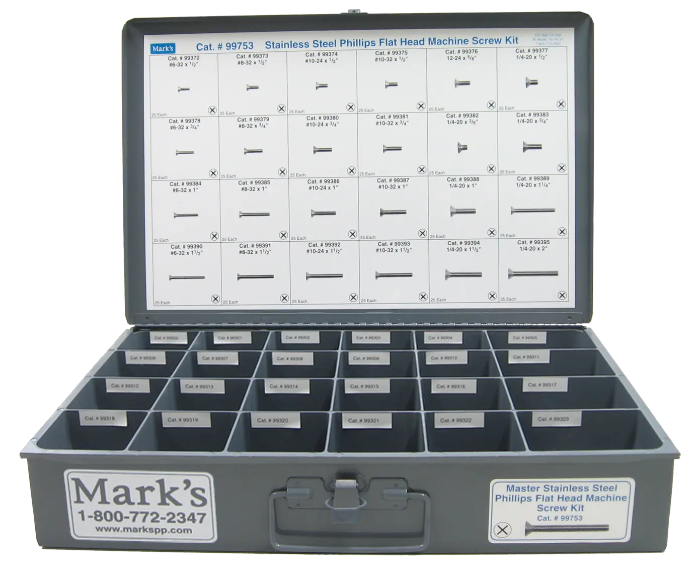 Machine Screw Assortment, Stainless, Flat Head