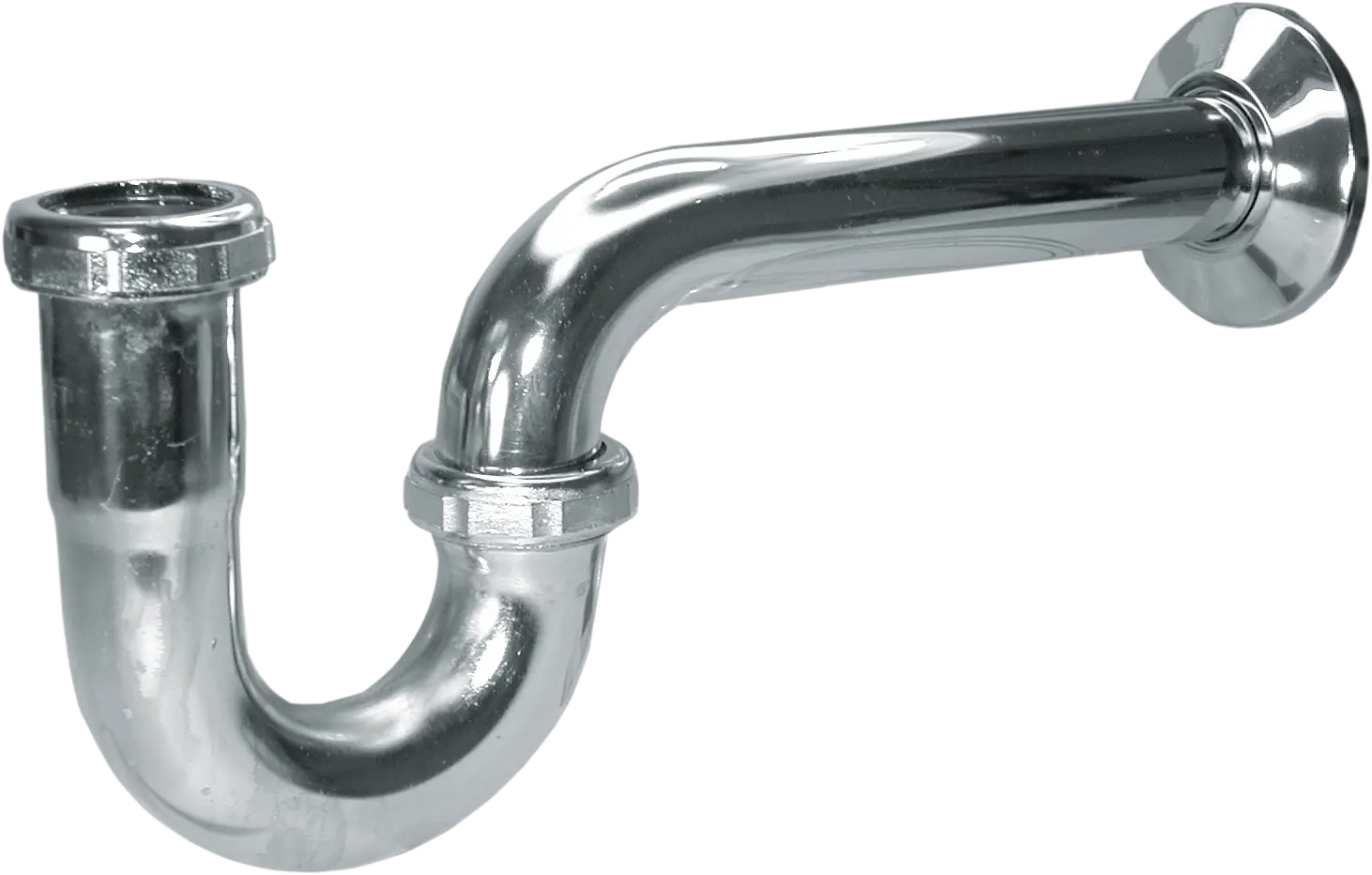 Tubular P-Trap 1-1/4" Chrome, 17 Gauge With Chrome Plated Brass Nut