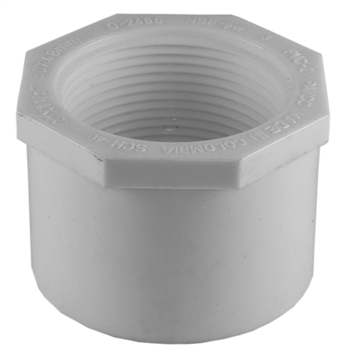 Schedule 40 PVC Bushing, 2" x 1" Spigot x FPT