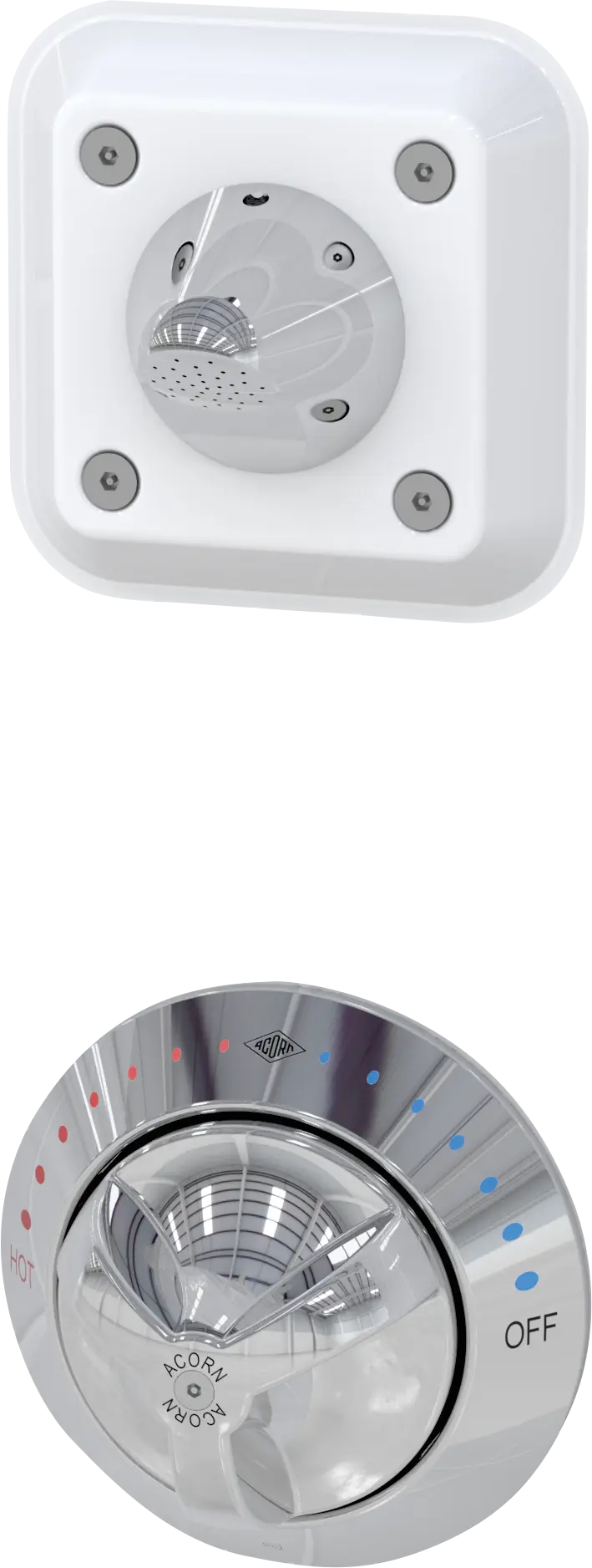 BestCare Ligature Resistant Shower Fitting with Conical Shower Head & Valve Handle