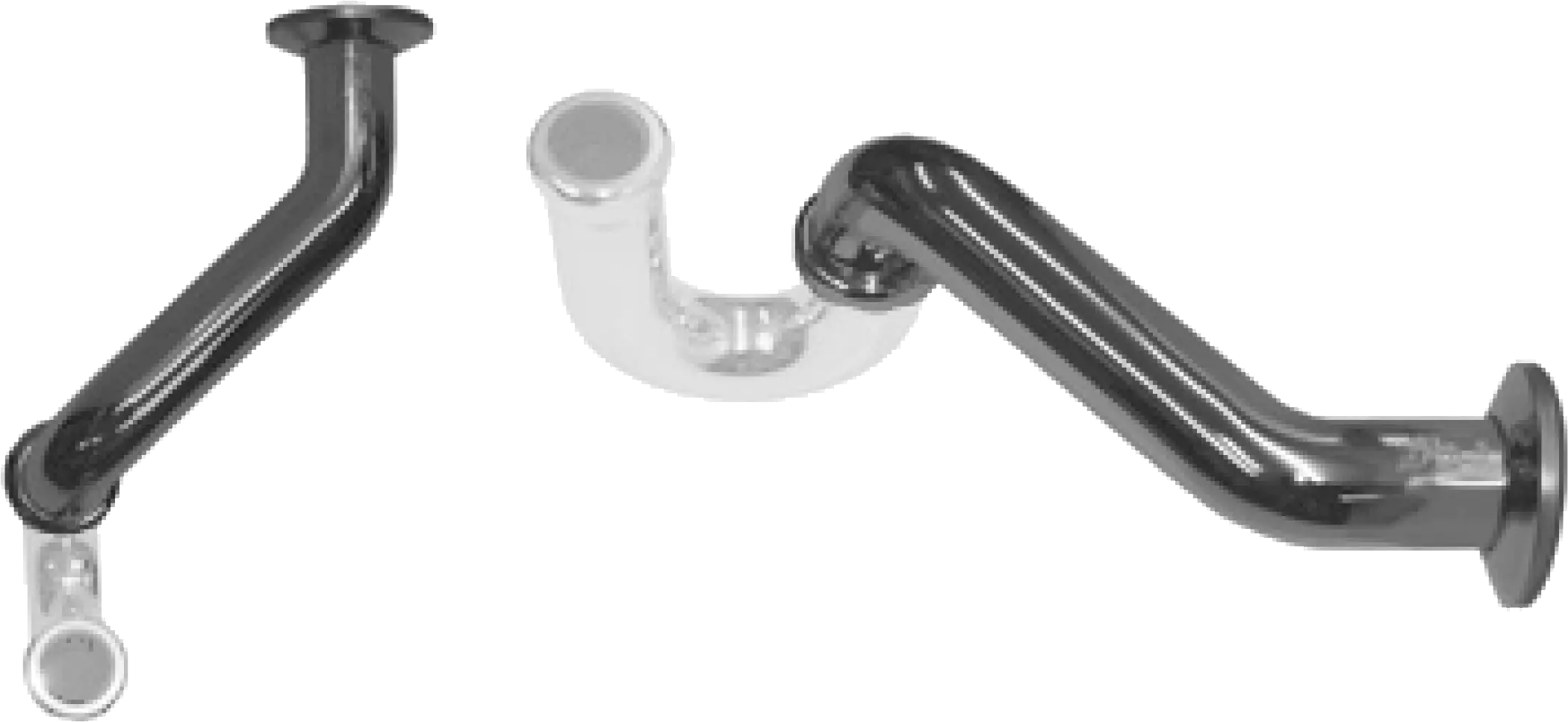 1-1/2" Offset Chrome Plated Brass Tubular Wall Bend, Right-Long 45º Bend Sold Less; P-Trap & Flange