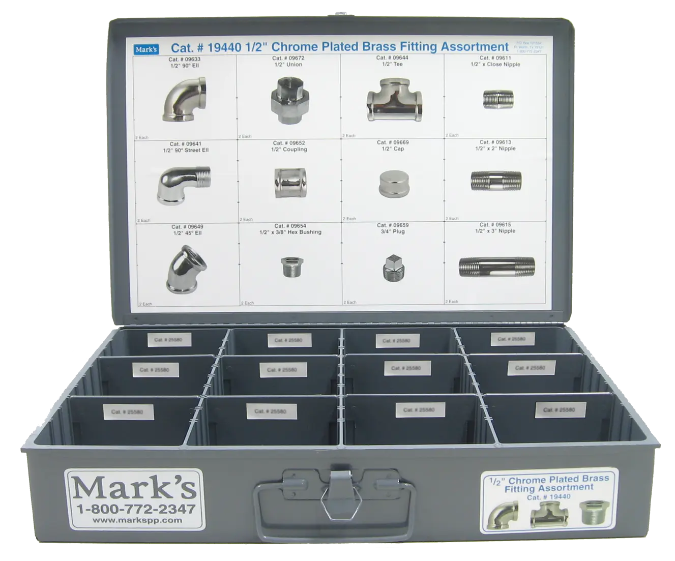 1/2" CP Brass Pipe Fitting Assortment
