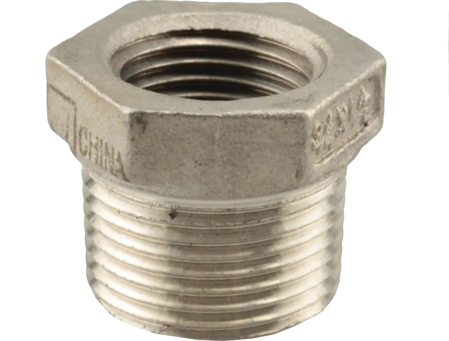 2" x 1-1/4" 304 Stainless Steel Bushing, MPT x FPT