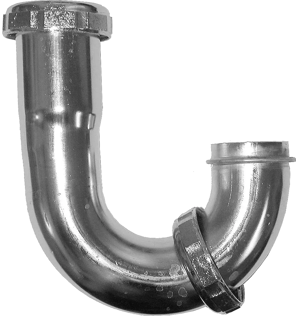 Tubular Sink Trap “J” Bend 1-1/4" Chrome, 20 Gauge With Zamac Nuts
