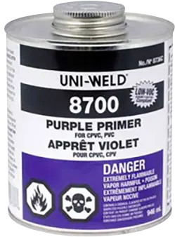 PVC and CPVC Purple Primer Cleaner 1 Quart