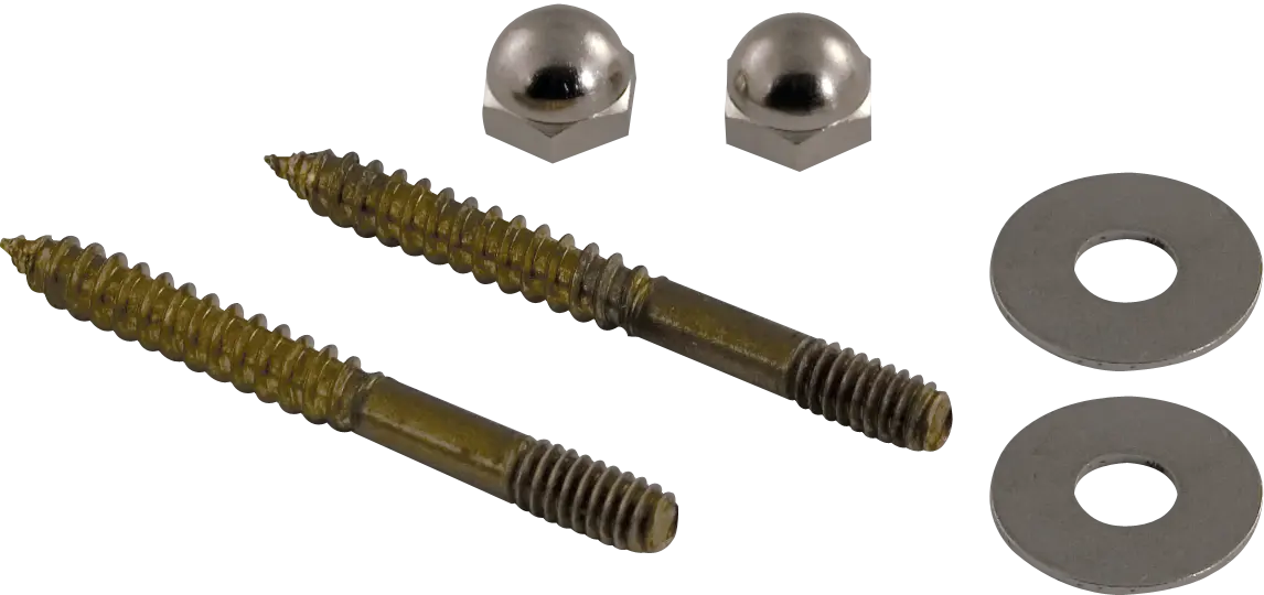 Solid Brass Closet Screws 1/4" x 2-1/2" (Pair)