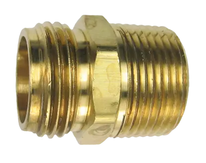 Brass Hose Fitting 3/4" MPT X 1/2" FPT x 3/4" MHT