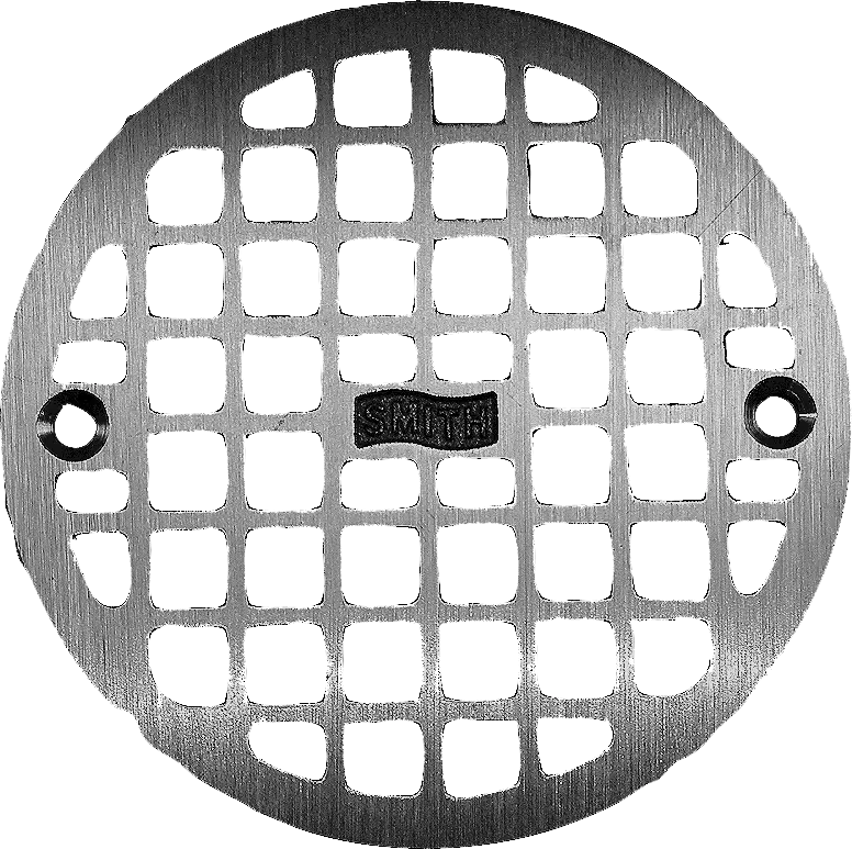 J.R. Smith Round Grate, Nickel Bronze 4-3/4" OD, 2 Screws, 3-7/8" Distance Between Screws