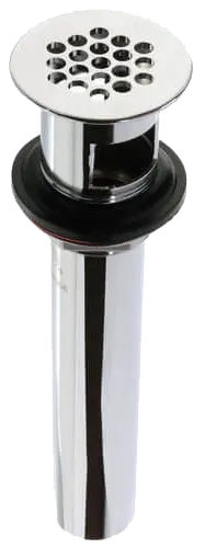 Stainless Steel Lavatory Grid Strainer, 1-1/4" X 6" With Overflow