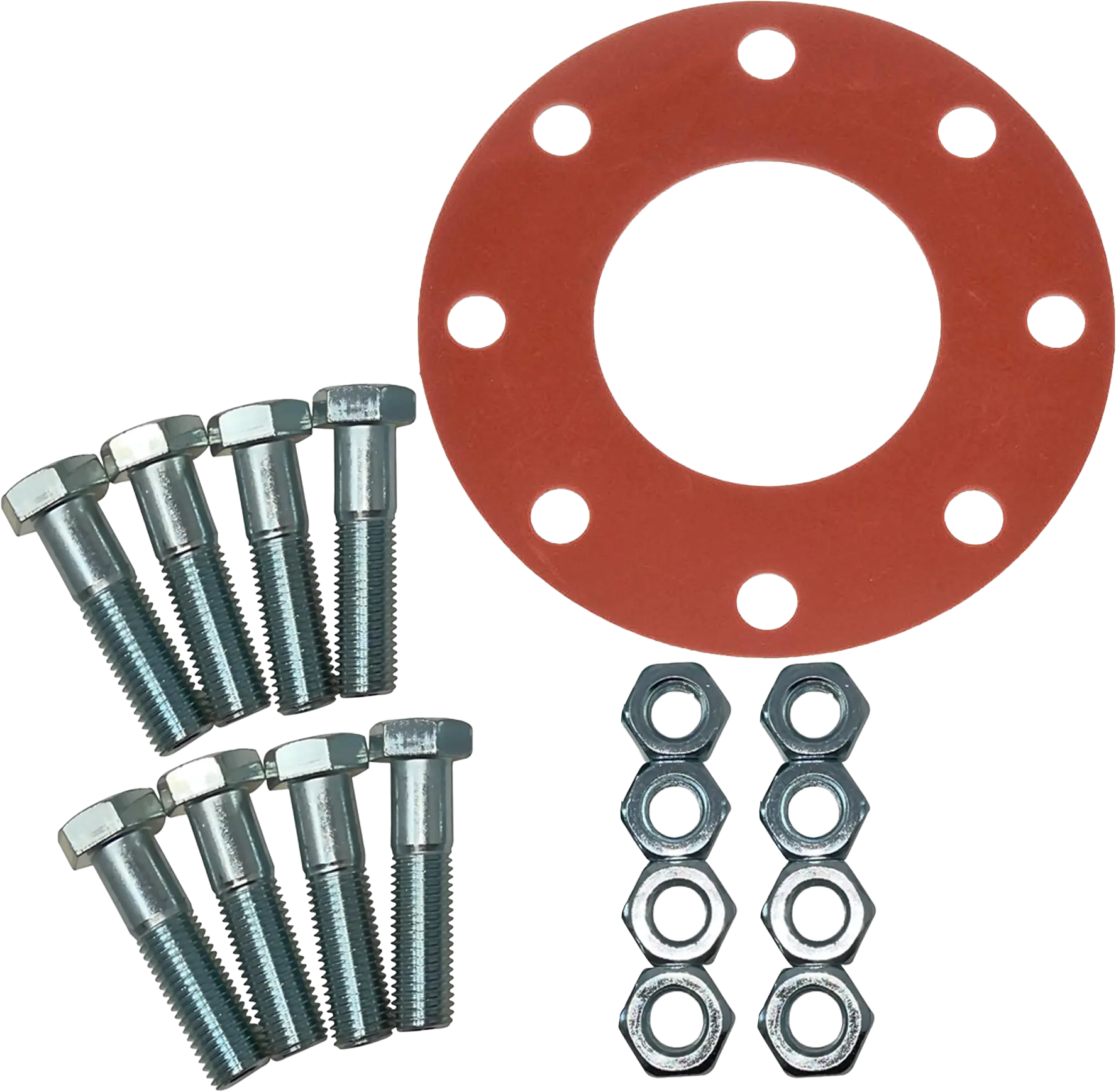 4" #150 Bolt And Gasket Set Full Face Red Gasket