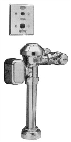 Zurn Aquasense® AV Exposed Hardwired Sensor Diaphragm Flush Valve with 1.6 gpf, 11-1/2" Rough-In, 1-1/2" Top Spud, and In-Wall Sensor in Chrome