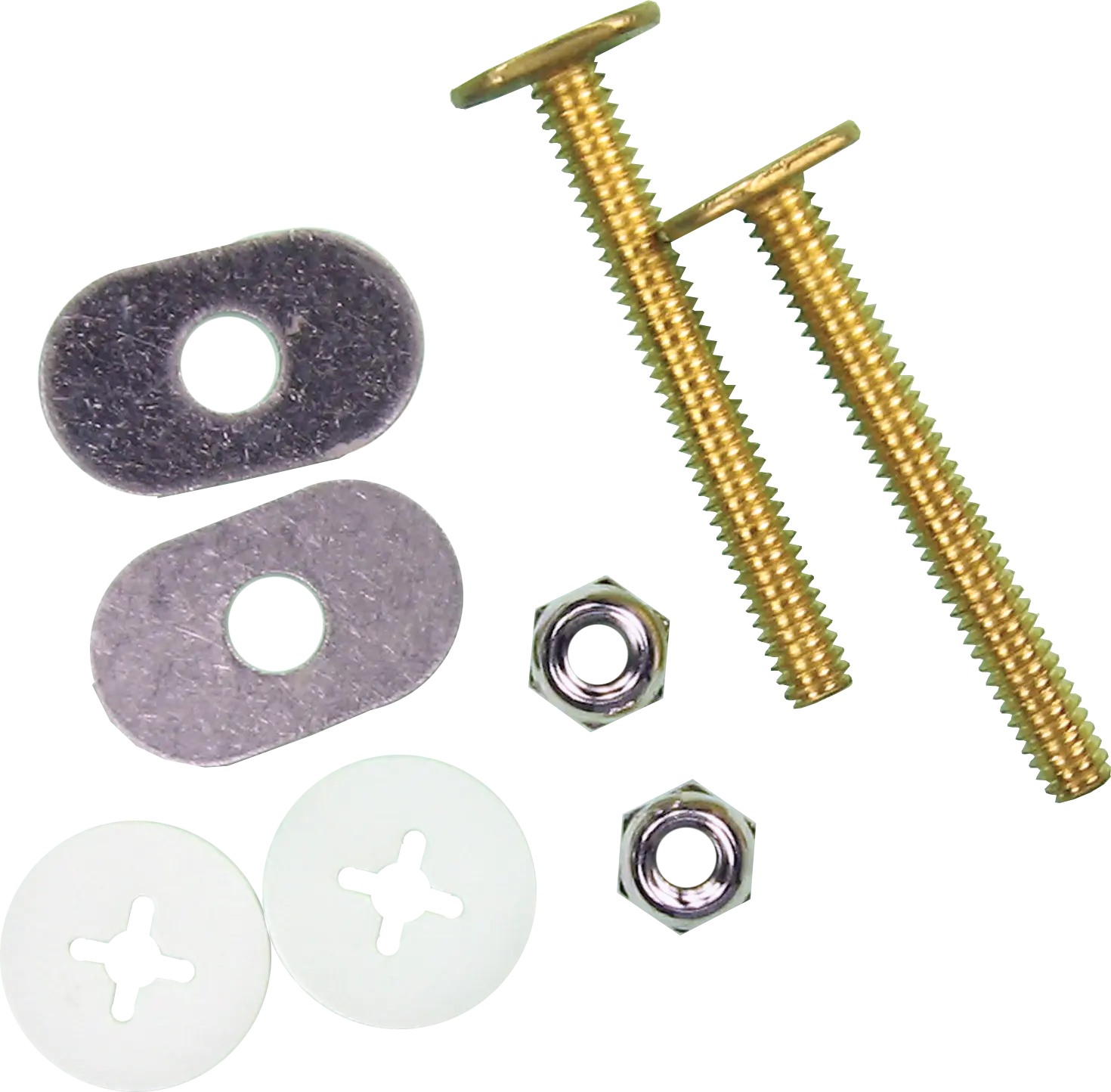 Solid Brass Closet Bolts 1/4" x 2-1/4" with Quikie Nuts