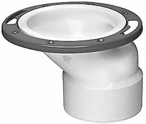 Closet Flange 2" Offset Plastic Coated Metal Adjustable Ring, Inside 4" X 3" Hub