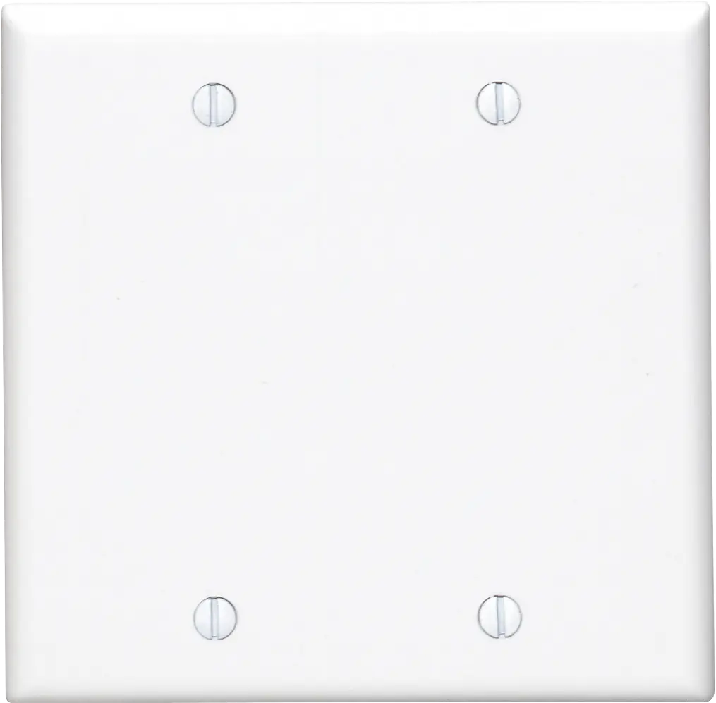White Two Gang Blank Wall Plate