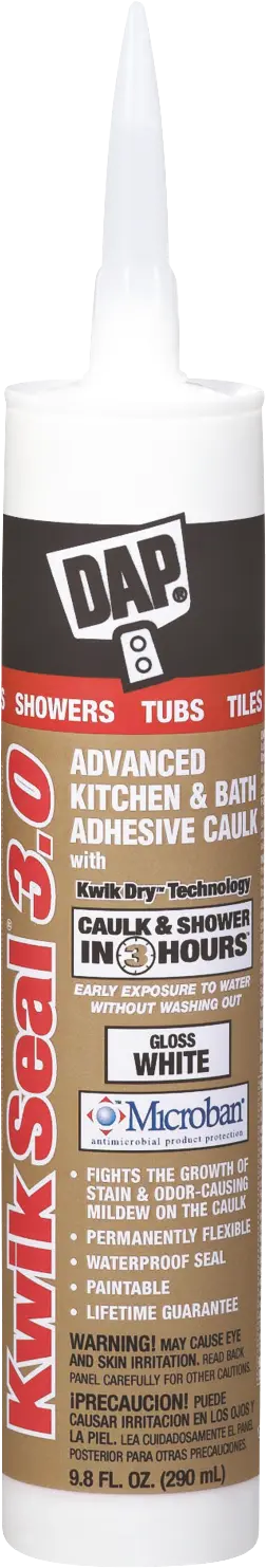 Kwik Seal 3.0 Advanced Kitchen & Bath Caulk, Paintable White