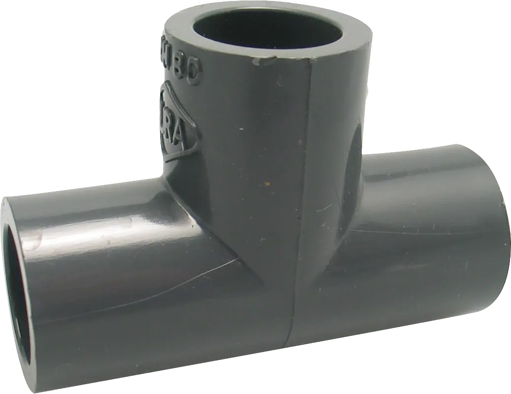 3/4" PVC Gray Schedule 80 Tee, (Slip x Slip x Slip)