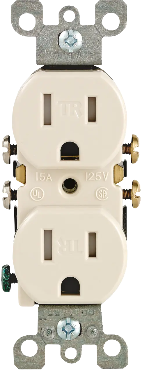 Residential Grade Tamper Resistant Receptacle Light Almond , 15A / 125V