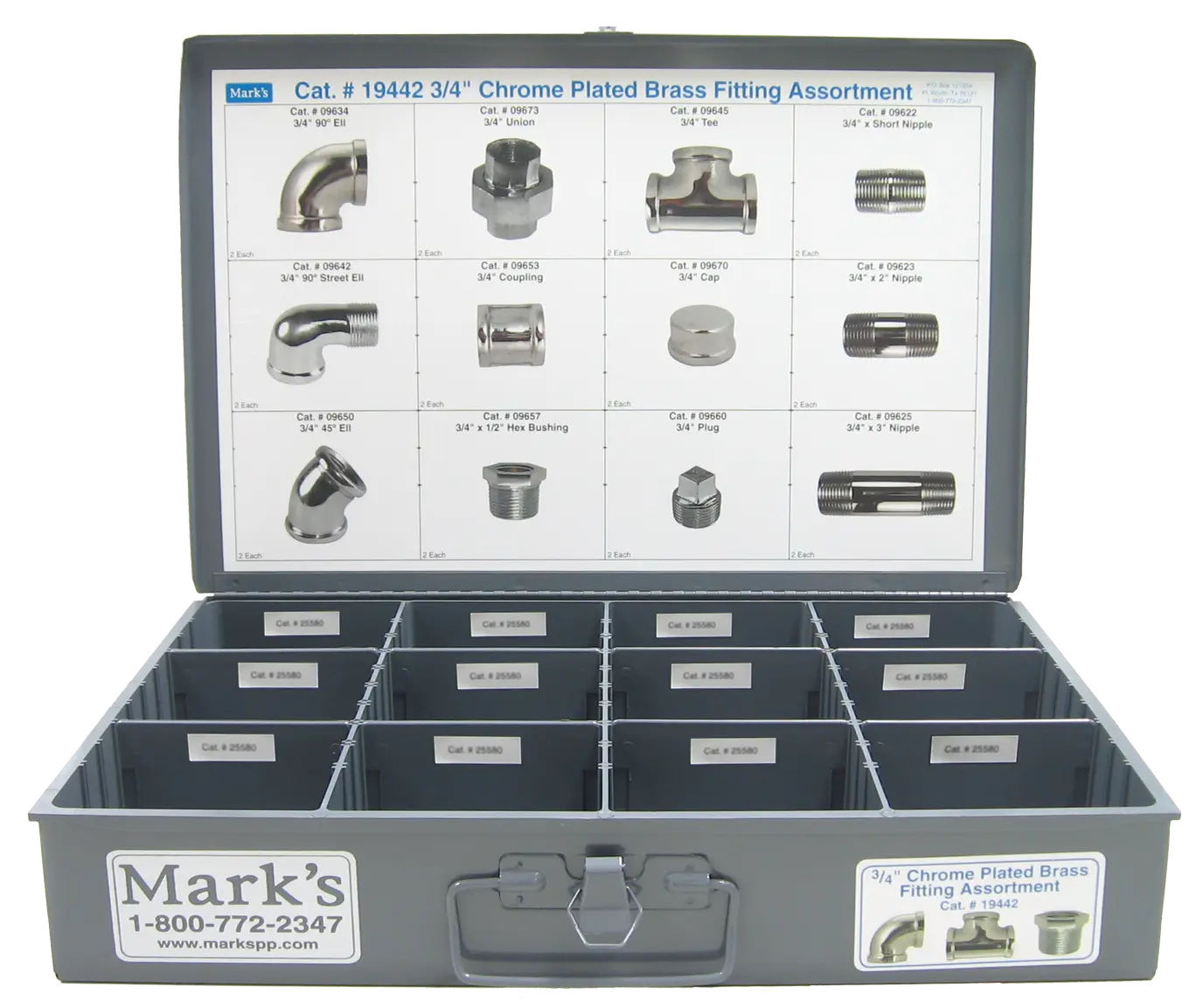3/4" CP Brass Pipe Fitting Assortment