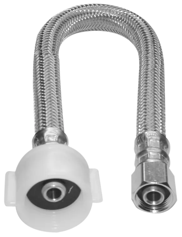 Stainless Steel Braided Supply, 3/8" Compression X 7/8" Ballcock X 12"
