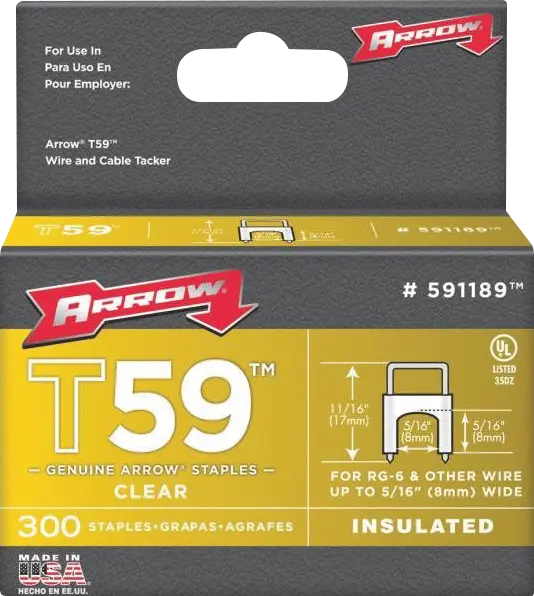 Arrow 1/4" Clear Insulated Staples