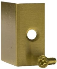 Door Edge Protector with Double Sided Adhesive Tape & Screw 1"x1"x1/2", Satin Brass Finish