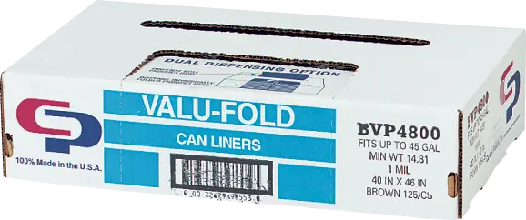 Covalence Plastics Institutional Plastic Bags, 40 x 46, medium-duty, 45 gallon, 1.0 mil., 125 bags per box