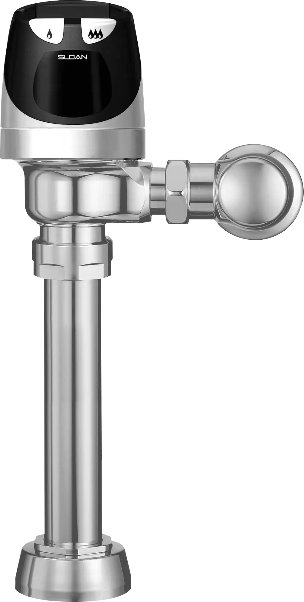 Sloan Solar Powered Flushometer 1.6 GPF/1.1 GPF, Polished Chrome Finish, Dual Flush, Electrical Override