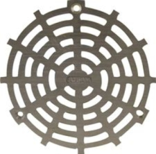 Josam Round Grate, Nickel Bronze 6-7/16" OD, 3 Screws, 5" Distance Between Screws