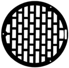 Josam Round Grate, Nickel Bronze 8-1/8" OD, 3 Screws, 6-5/8" Distance Between Screws