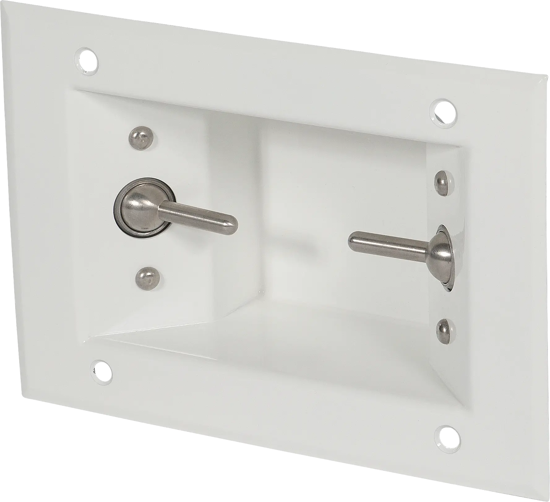 Best Care Toilet Paper Holder, Recessed, Auto-Release Hooks, White Powder Coat