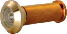 Satin Brass One-Way Viewer For Door A Thickness 1-3/8" X 2-1/16"