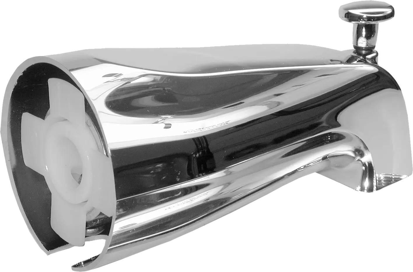 Slip-On Diverter Tub Spout, Chrome Plated
