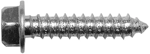 Sheet Metal Screw, Slotted Hex Washer Head, 12 x 1"