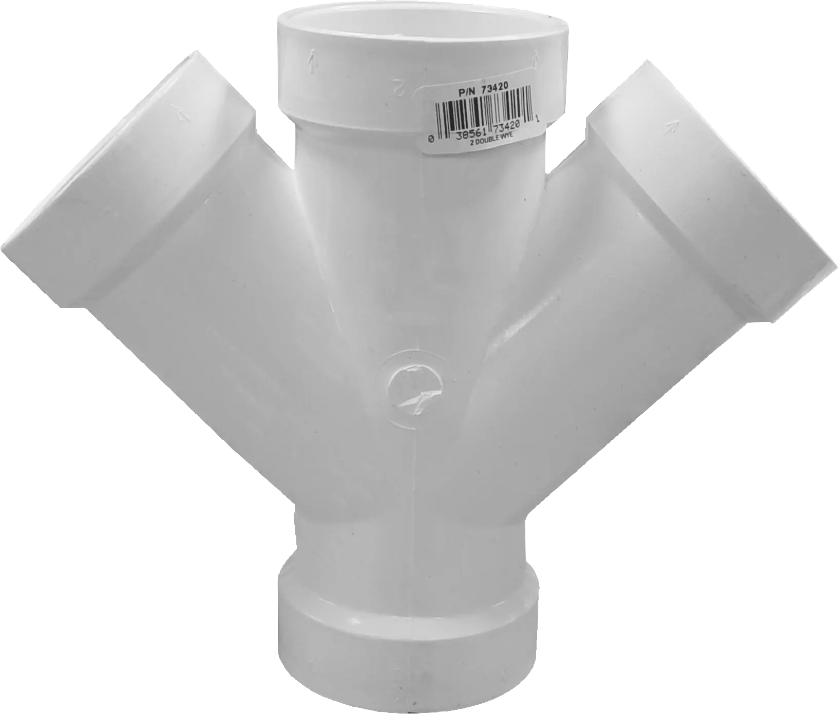 2" x 2" x 1-1/2" x 1-1/2" PVC DWV Reducing Double Wye